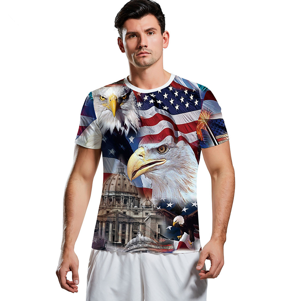 Man American Bald Eagle T Shirt USA Flag Patriotic White House Freedom Tank Tops