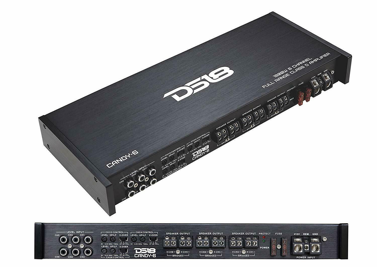 DS18 Audio CANDY6 Compact 6 Channel Full Range Class D Amplifier 1800