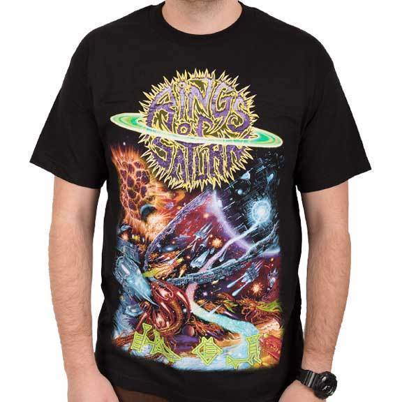 Image of RINGS OF SATURN SATURN SHIP ROCK BAND SCREAMO HEAVY DEATH METAL MUSIC MENS SHIRT