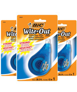 Pack of (3) New BIC EZ Correct Correction Tape, White, 1-Count, 33.3 feet - $12.79