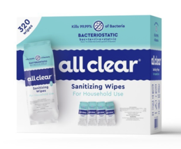 Lot of Four (4) All Clear 80 count pack Wipes NEW image 1