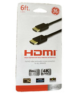 GE 6ft. 1.8m HDMI Cable ~ Brand New ~ Full HD/4K Ultra HD ~ Gold Plated ... - $14.85