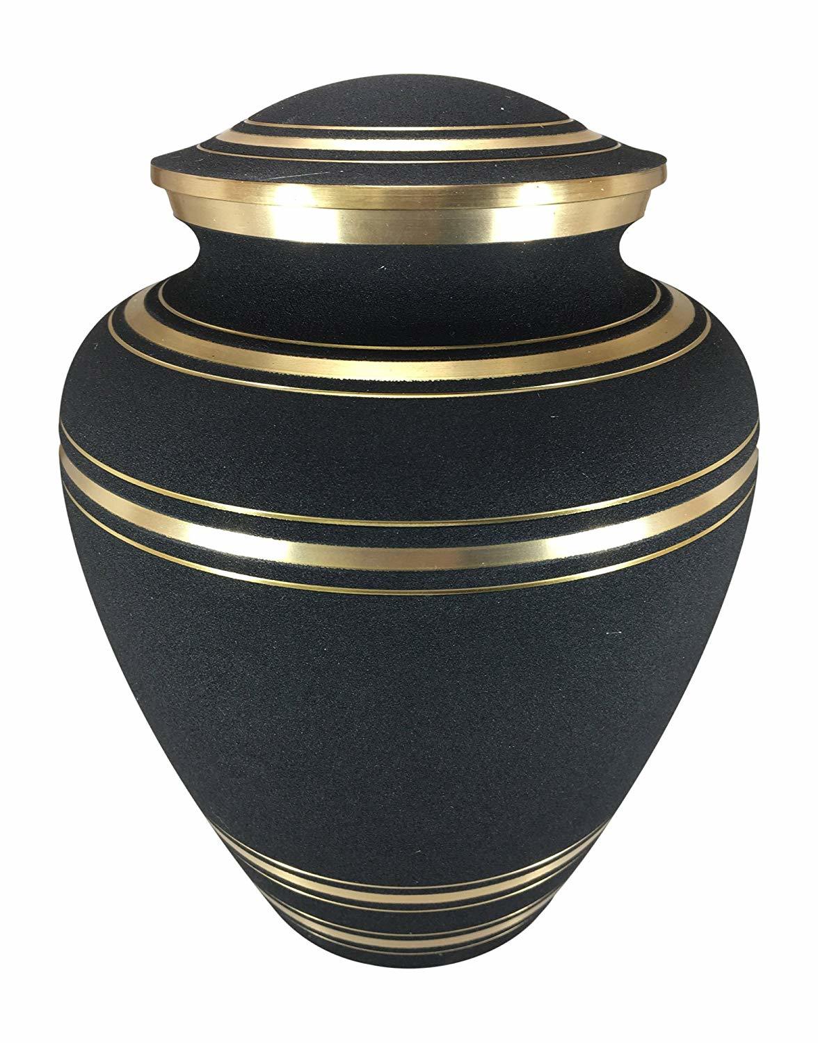 Two 4 Five Cremation Urns For Human Ashes Full Size Black Gold