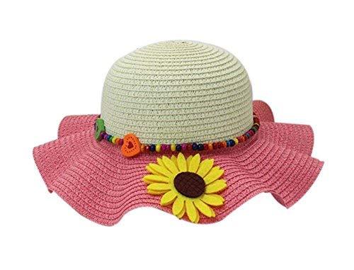 PANDA SUPERSTORE Beautiful Summer Straw Beach Sunflower Beige Red Girl Hat