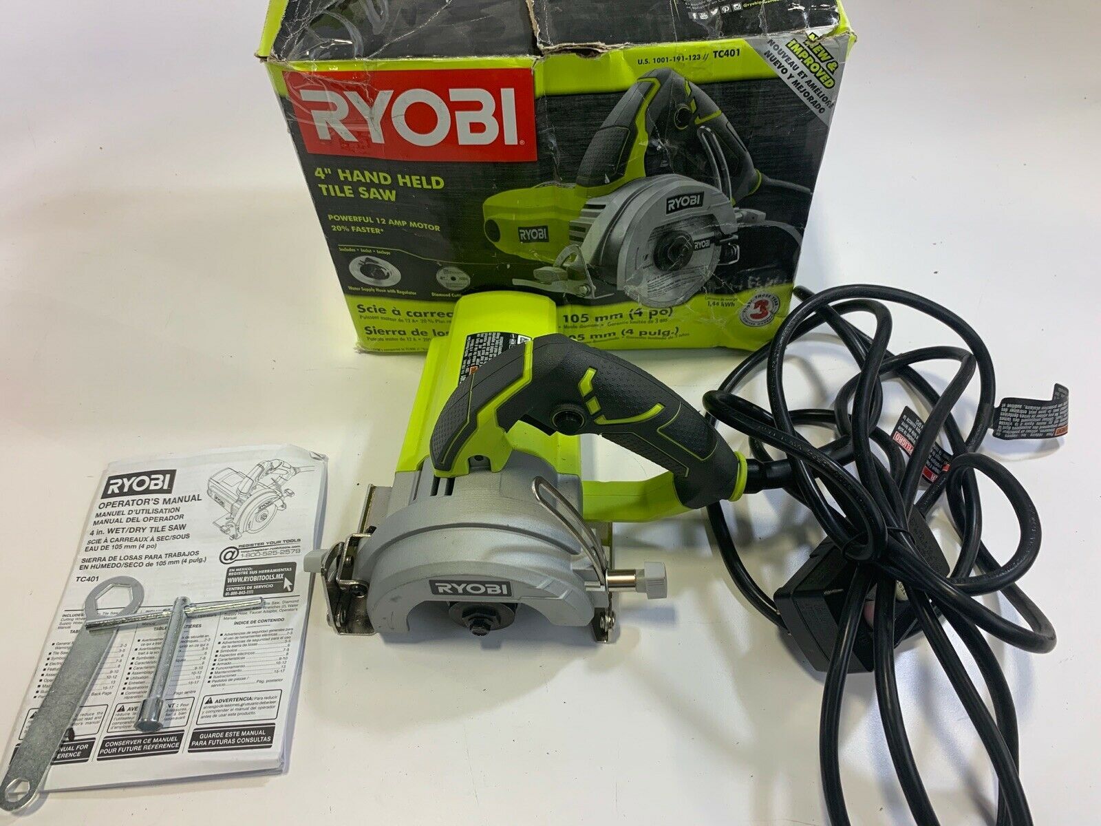 Ryobi TC401 4 in. 4” Hand Held Tile Saw Tile Saws