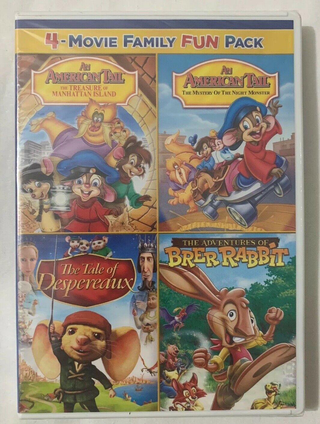 4-Movie Family Fun Pack An American Tail 1 & 2 Tale Of Despereaux + 1 ...