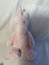 Manhattan Toy Co Petals Pink Unicorn horse 14&quot; Textured Beanie Plush Stu... - $14.80