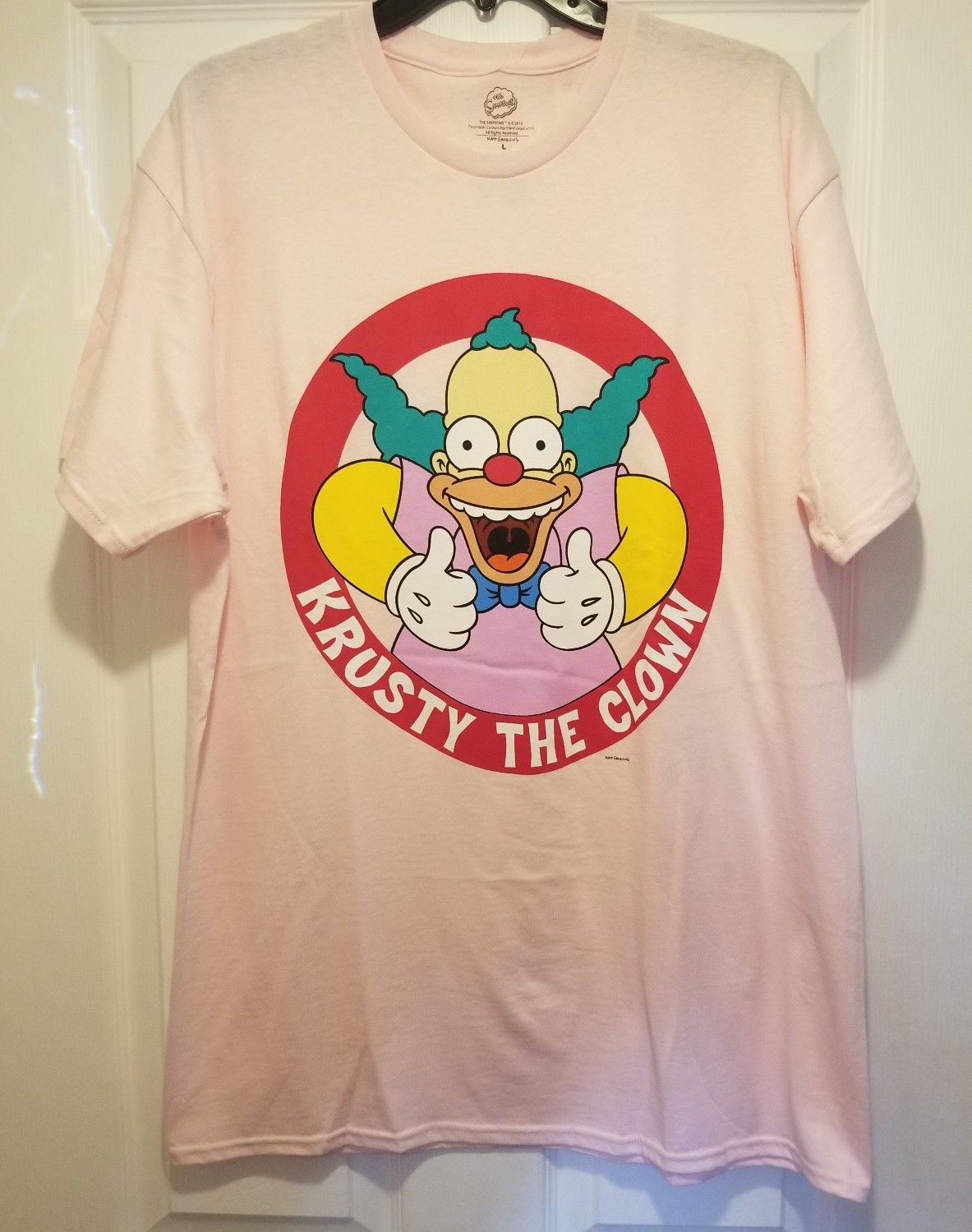 New The Simpsons Krusty the Clown Adult XL Homer Pink Cotton Tee Shirt ...