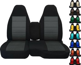 Two tone car seat covers fits Chevy Colorado 04-12 60/40 highback seat W/console - $101.19