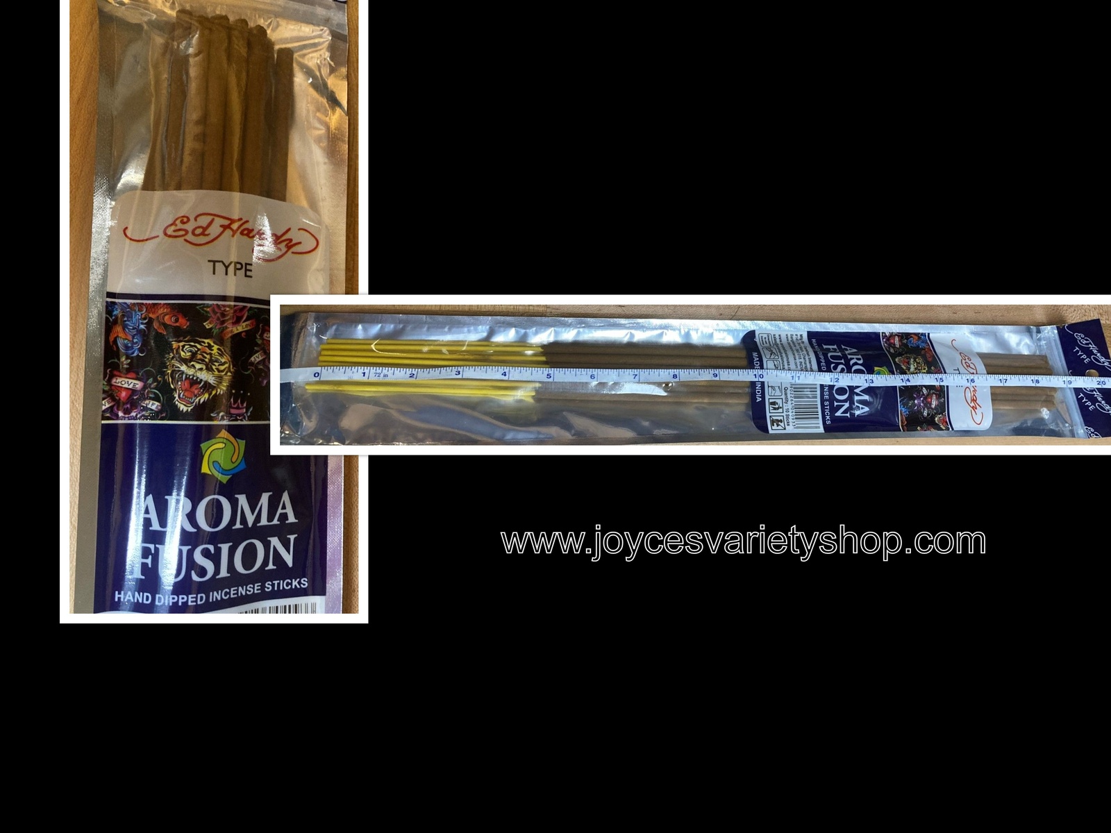 Primary image for Aroma Fusion Incense 19" Stick Hand Dipped Ed Hardy & Many Types 10-11 Per Pack