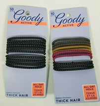 Goody Active Thick Hair Elastic Hair Ties 10 pc Lot of 2 #30300 - $9.99