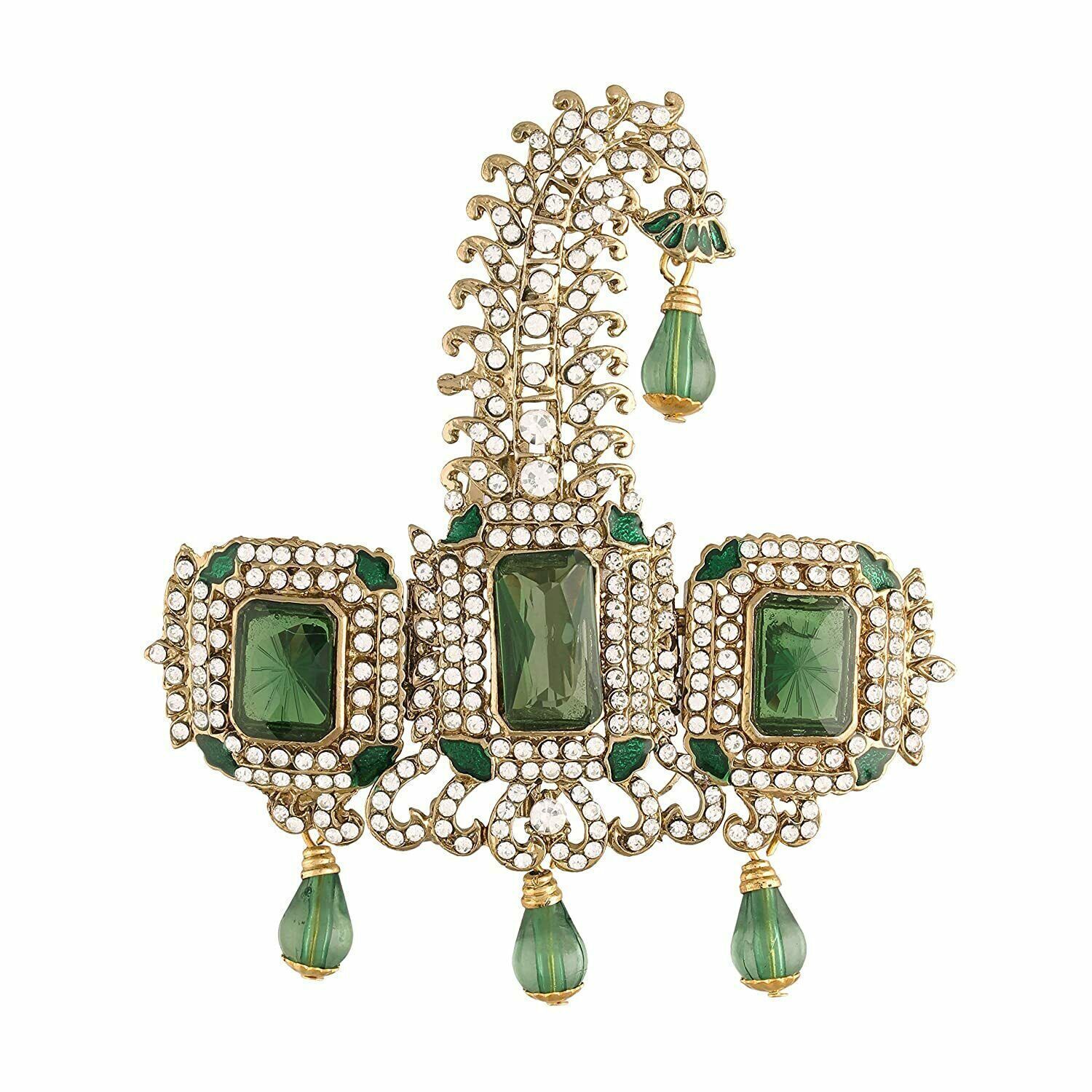 Safa Dulha Pagadi Kalangi Gold Plated Indian Handcrafted Kundan Brooch ...