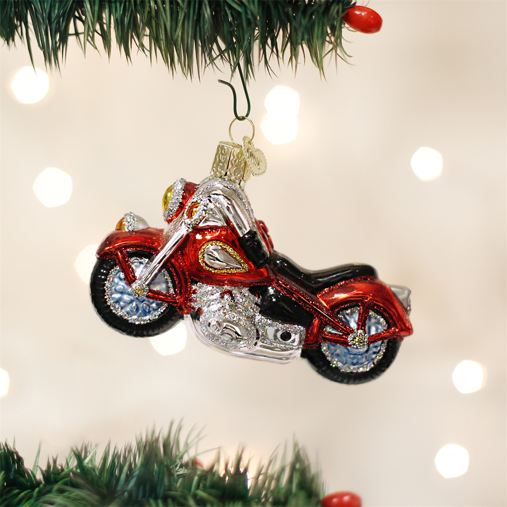 Primary image for OLD WORLD CHRISTMAS MOTORCYCLE BIKE GLASS CHRISTMAS ORNAMENT 46008