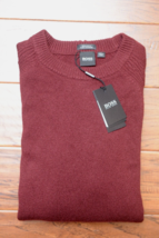 Hugo Boss $398 Men's Banilo Regular Fit Dark Red 100% Cashmere Knit Sweater 2XL - $131.66