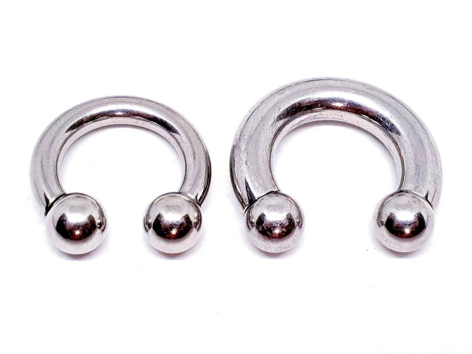 Horseshoe CBB Prince Albert Septum LARGE Gauge 6g or 2g 8mm Ball 16mm ...