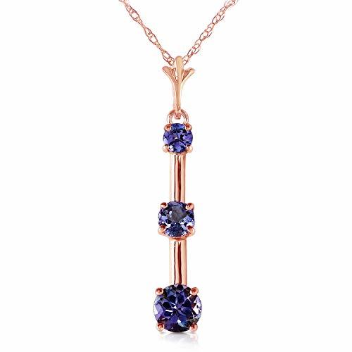 Galaxy Gold GG 14k14 Rose Gold Necklace with Natural Tanzanites