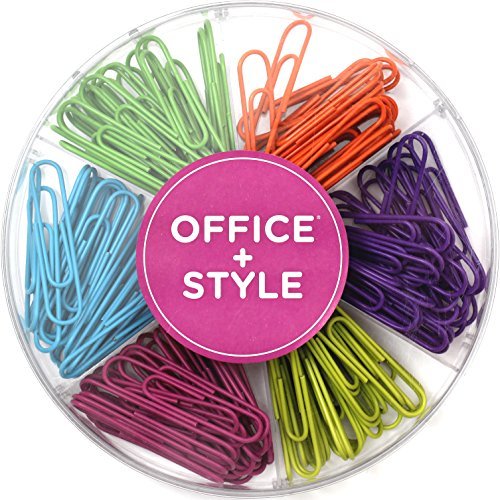 Decorative Large Multi Colored 50 mm Paper Clips for Home and Office, 6