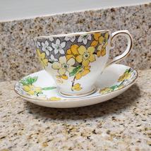 Tuscan Tea Cup and Saucer, Yellow Flower Blossom, Vintage English Bone China image 3