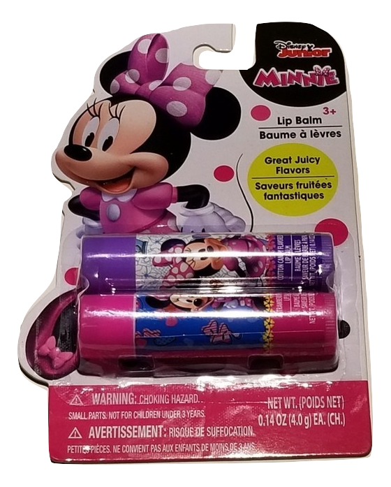 Minnie Mouse Lip Balm 2 Pack Strawberry And Cotton Candy Flavors Lip Balm And Treatments
