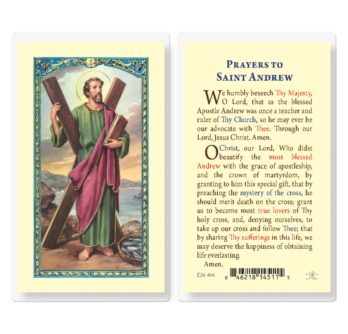 St. Andrew The Apostle Laminated Prayer Holy And Similar Items