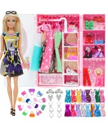 Christmas Gift 1/6 Doll Accessories 40 Pcs Pink Wardrobe  For Barbie Dol... - $43.66