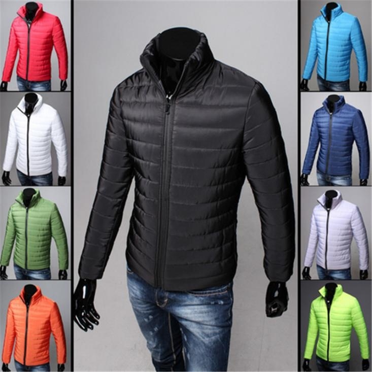 Men Casual Warm Jackets Solid Thin Breathable Winter Jacket Mens Outwear Lightwe