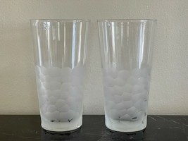 Murano Vivarini Italy Set of 2 Frosted and Clear Highball Drinking Glasses - $99.00