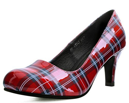black and red plaid heels