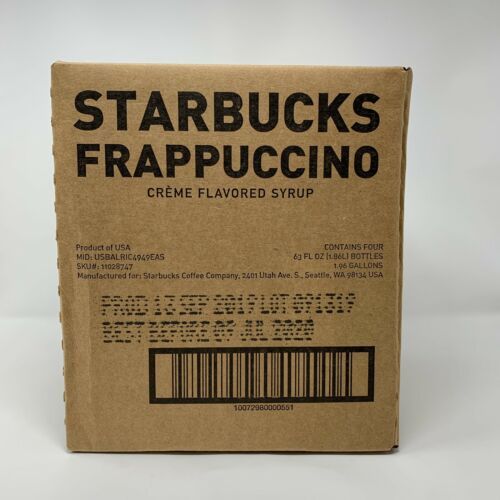 STARBUCKS Frappuccino Syrup Creme Flavored Beverage Base 63 OZ Best By July 2020 Squash & Syrups