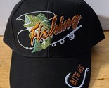 FISHING POLE FISH HOOK BITE ME FISHERMAN OUTDOOR BASEBALL CAP HAT ( BLACK )