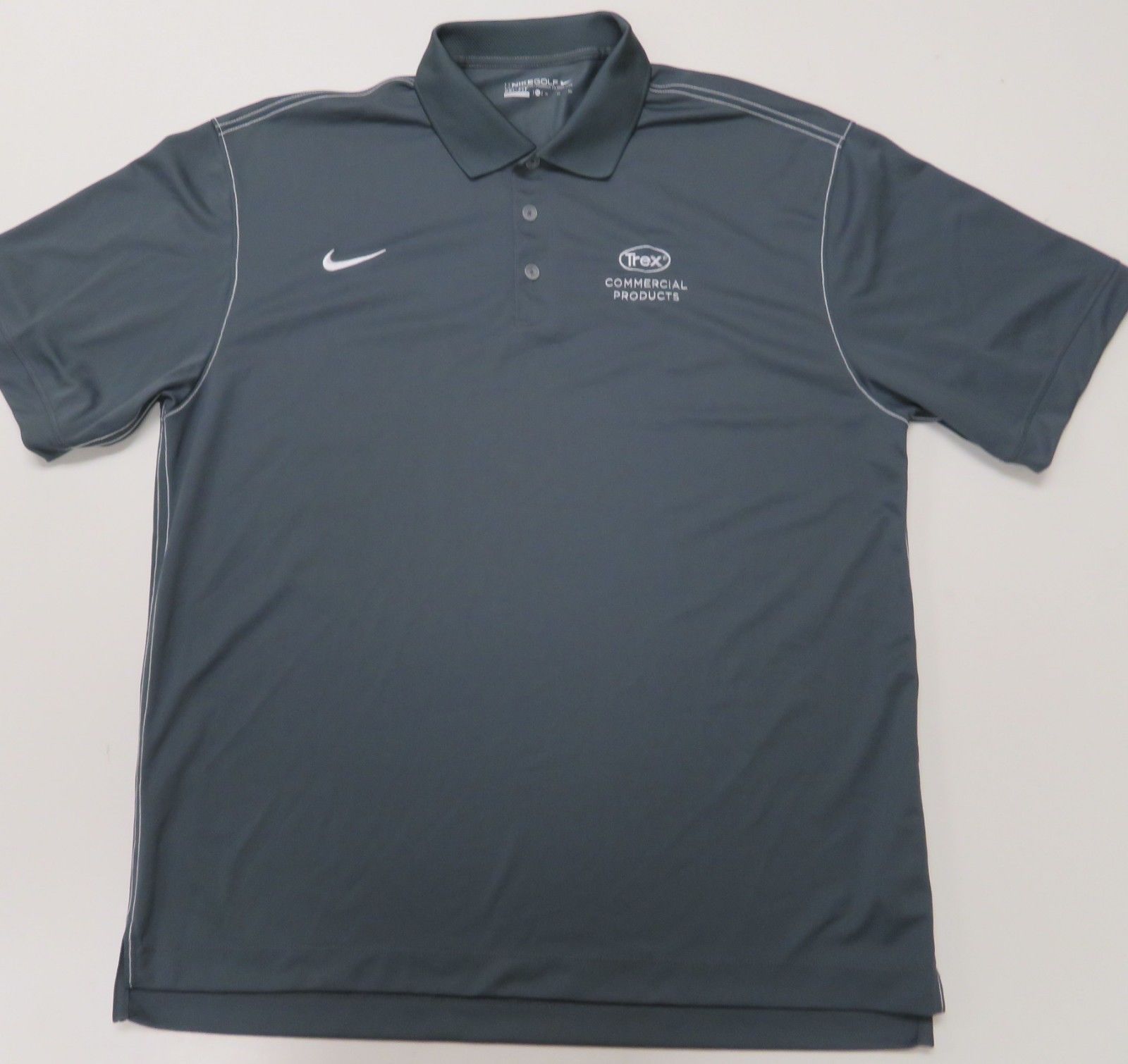 Nike Golf Mens XL Dri-Fit Sport Swoosh Pique Polo Shirt Gray Short ...