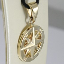 18K YELLOW GOLD WIND ROSE COMPASS CHARM PENDANT, MADE IN ITALY, DIAMETER 19 MM image 2