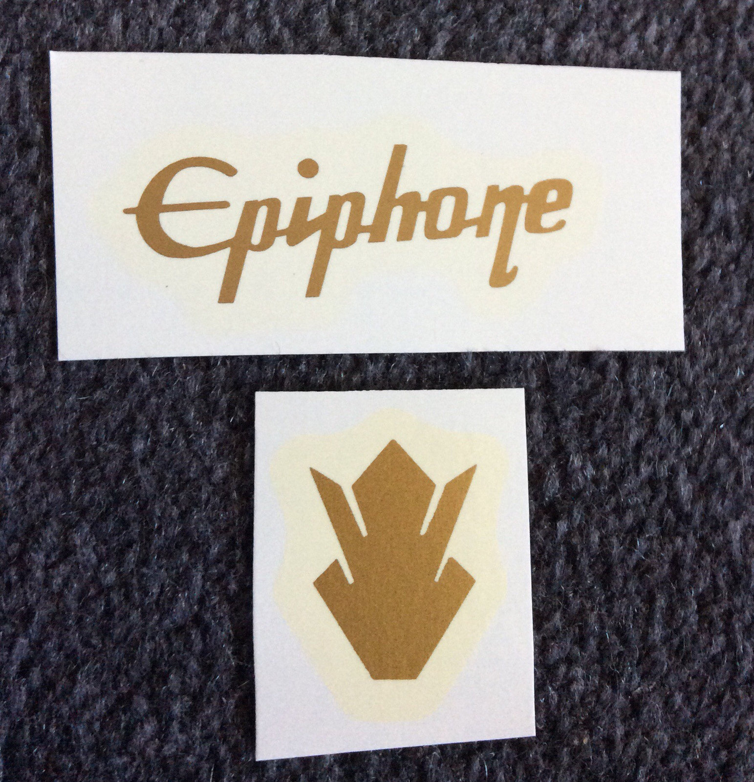 Epiphone crown type waterslide headstock decals gold . Guitars & Basses