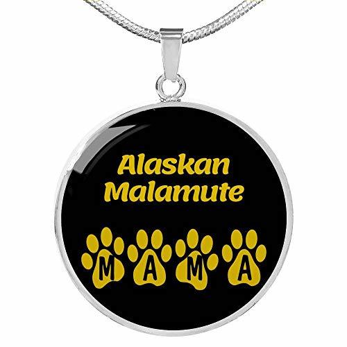 Alaskan Malamute Mama Circle Necklace Engraved 18k Gold 18-22 Dog Owner Lover J