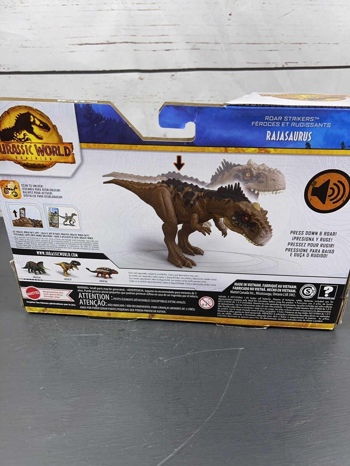 Jurassic World Dominion Roar Strikers Rajasaurus Figure Jurassic Park ...