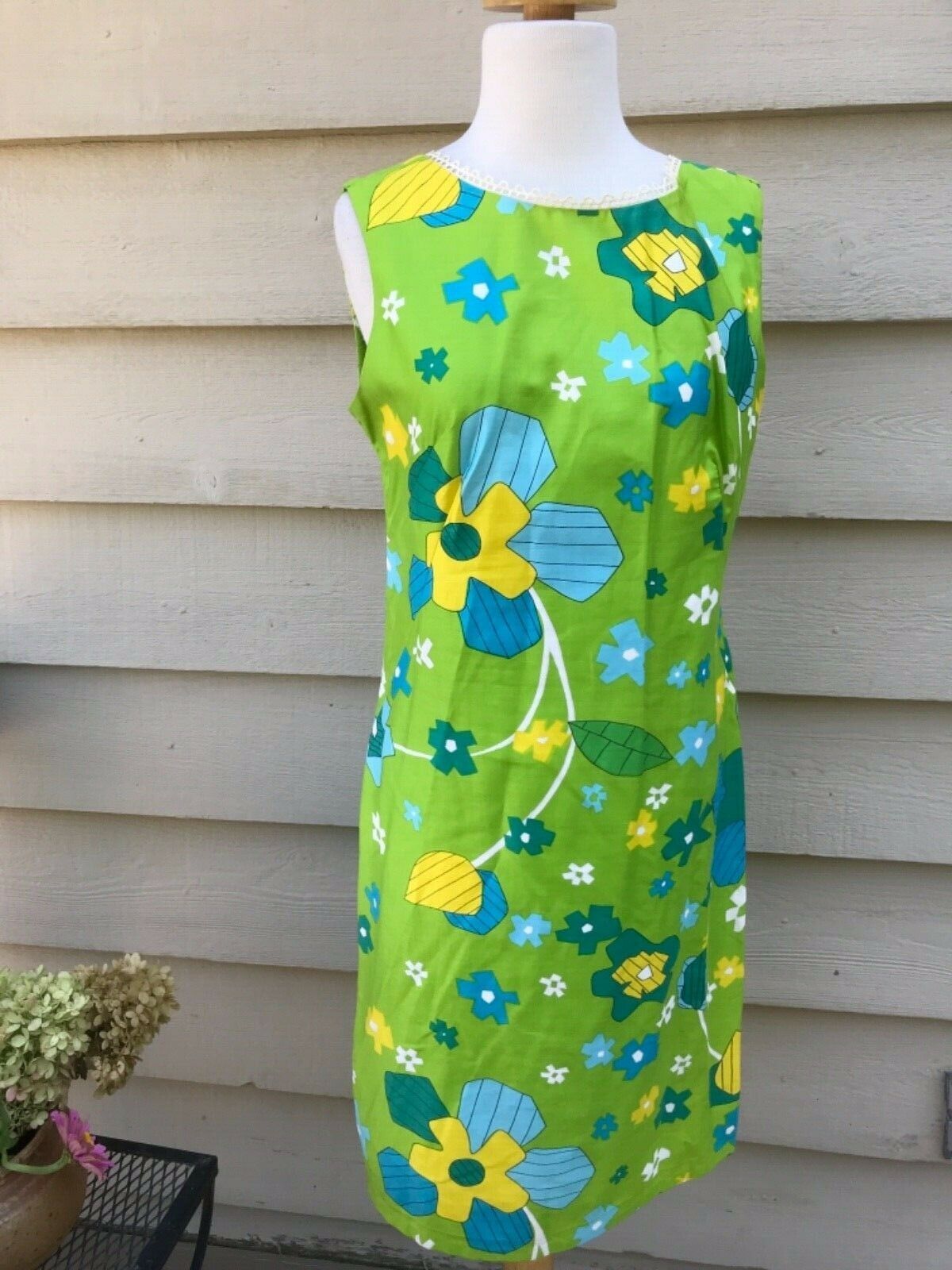 Vintage Kona Kai Sears Hawaiian Dress Green MOD size 6. EEUC!