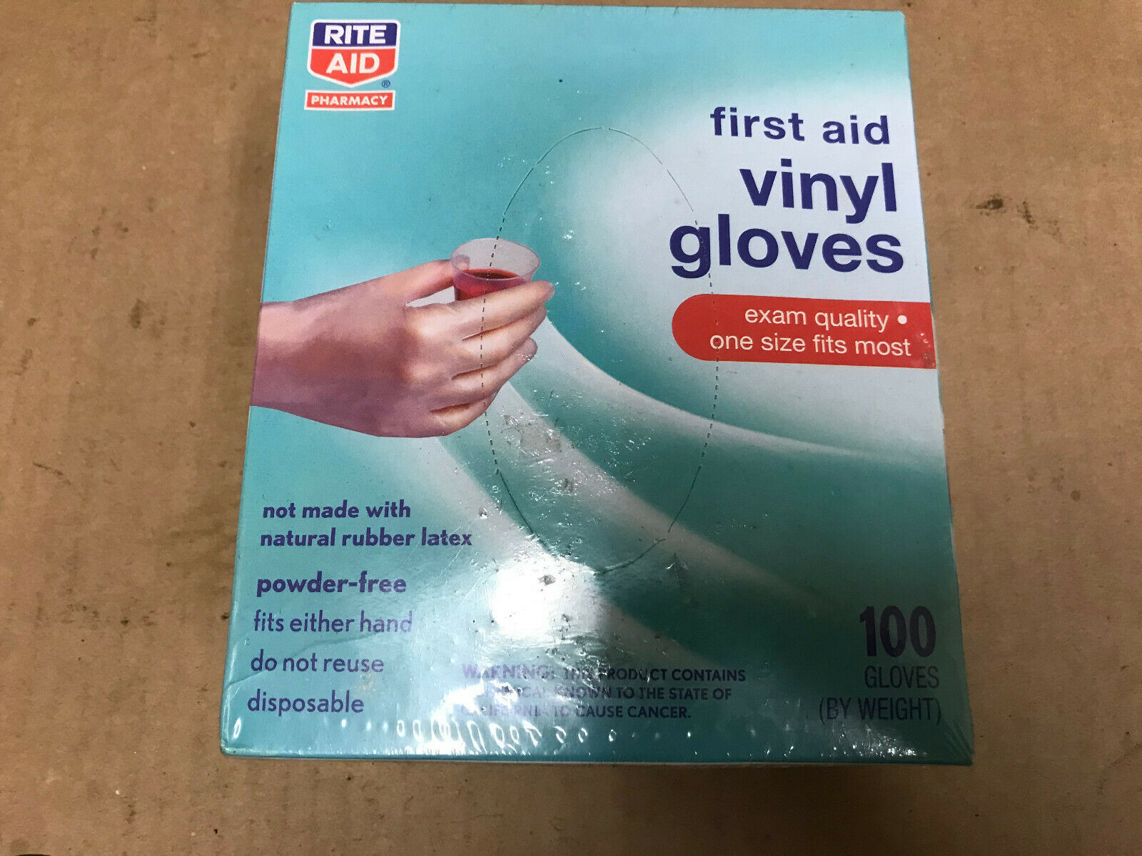 Rite Aid First Aid Exam Quality Vinyl Gloves One Size Fits All 100 ct