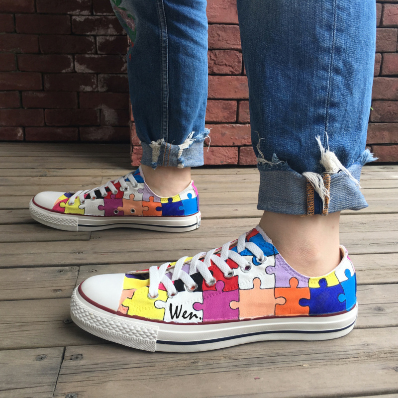 painted low top converse