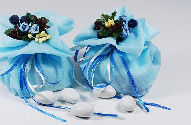 5pieces Blue Color Gift Bags, Fall in Love Favor Bags, Personalized Wedding Cand