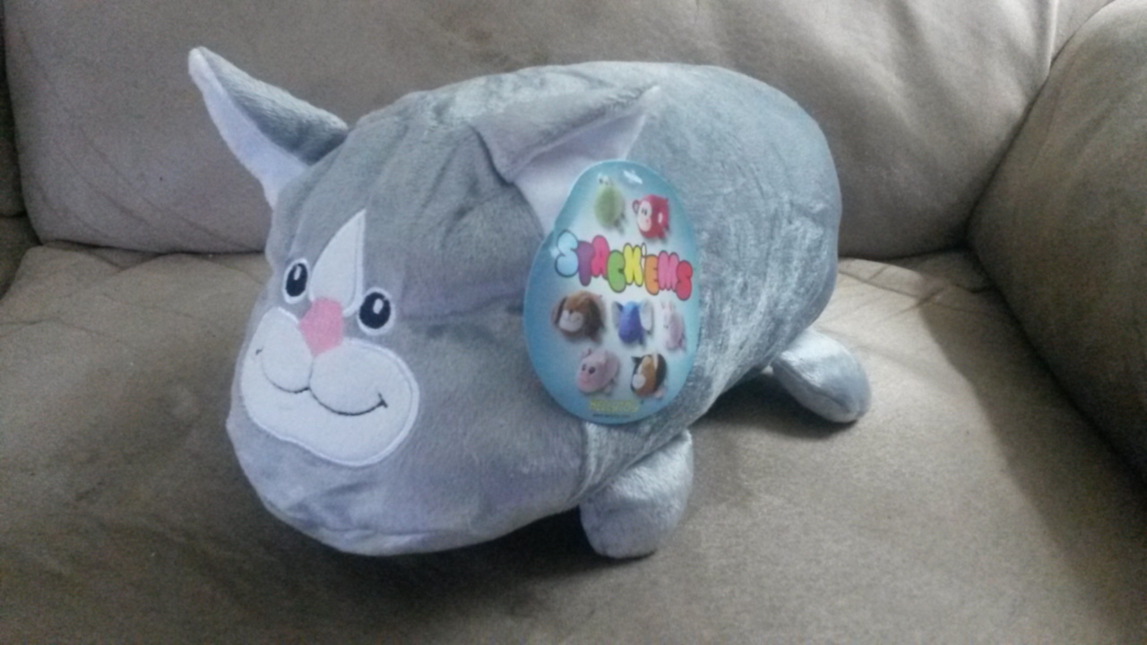 plush grey cat