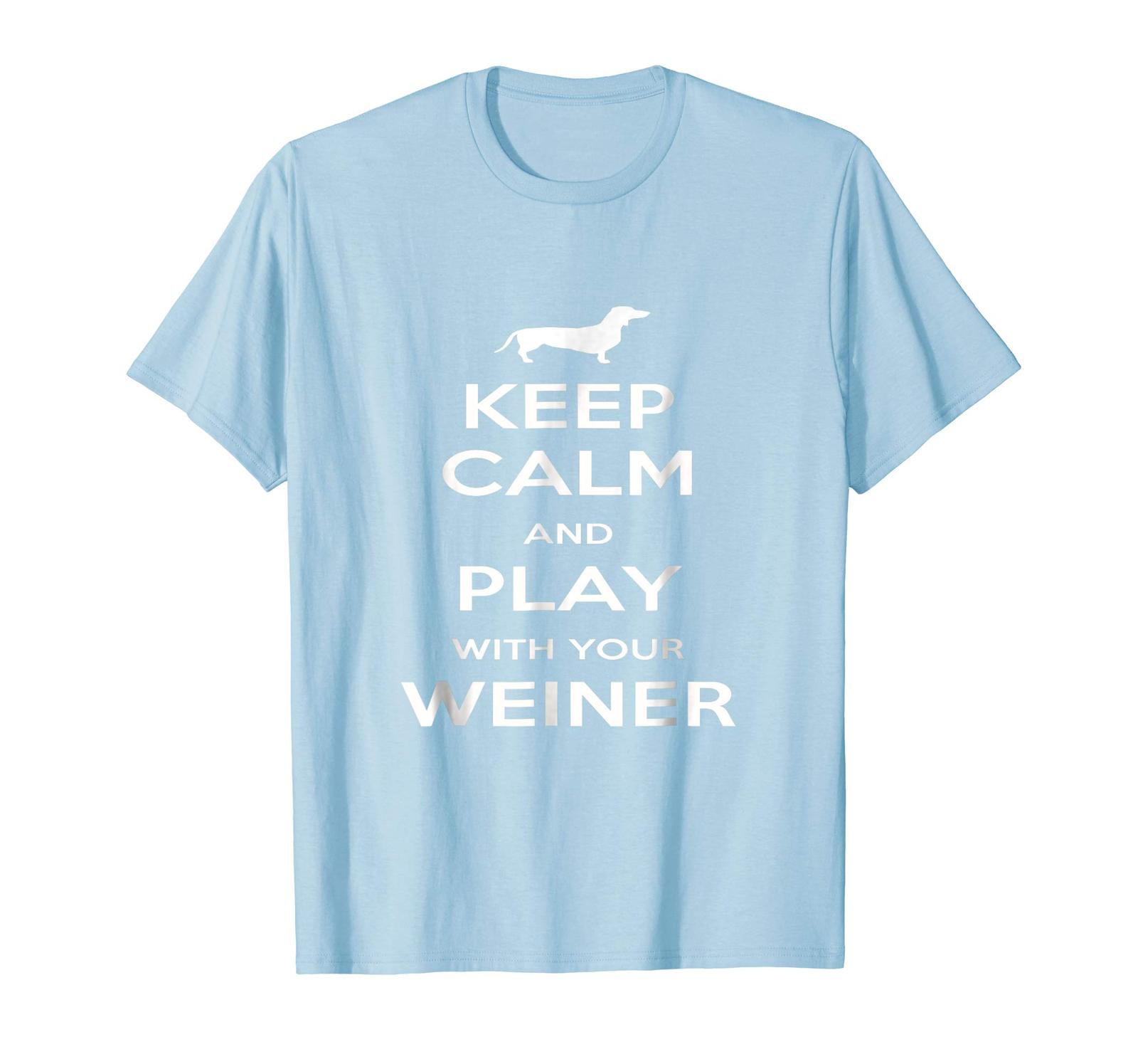Dog Fashion Keep Calm And Play With Weiner dogs T Shirts For Men