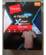 NWT Boy’s 4-Pack Active Cool Tagless Tees by Hanes Medium (10/12)  – See... - $11.95