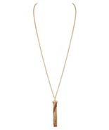 Gold Natural Stone Bar Pendant Necklace - $18.99