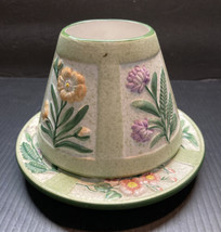 YANKEE CANDLE Small Candle Shade Topper and Plate Spring Floral EASTER D... - $19.00