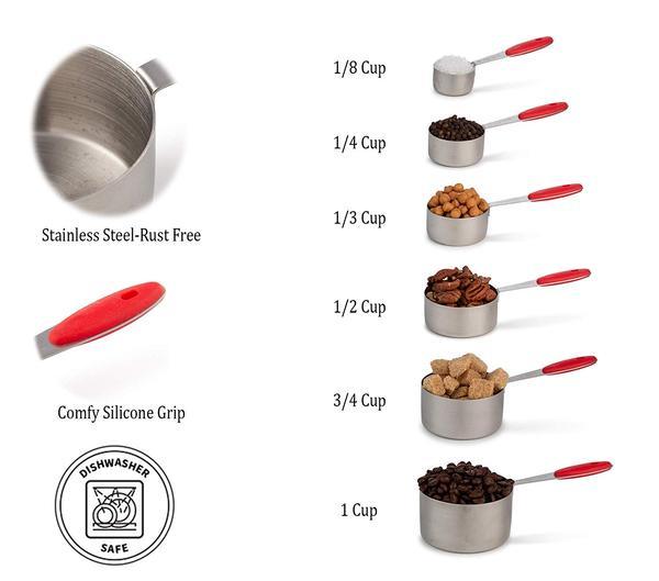 Smart Measuring Cups & Magnetic Spoons Set - Food Grade ...