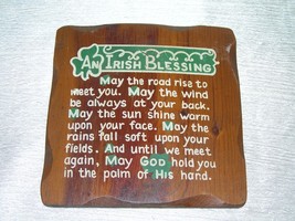 Vintage Small Painted Wood An IRISH BLESSING Wall Plaque  – 5 and 3/8th’... - $9.49