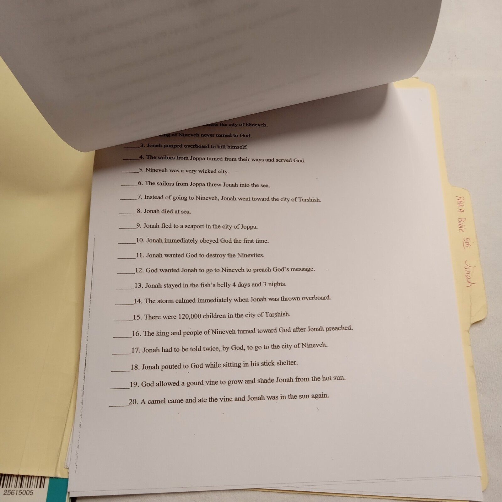 A Beka Book Flash a Card - Jonah 2 Lessons, 11 Cards + Lesson Guide