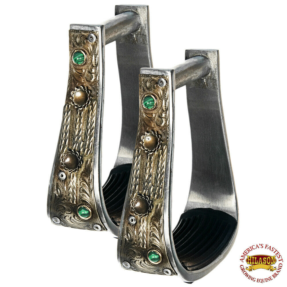 C-T120 Hilason Aluminum Western Horse Saddle Stirrups Foot Grip 
