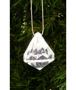 CLEAR ACRYLIC DIAMOND SHAPED FACETED CHRISTMAS TREE ORNAMENT - $4.88