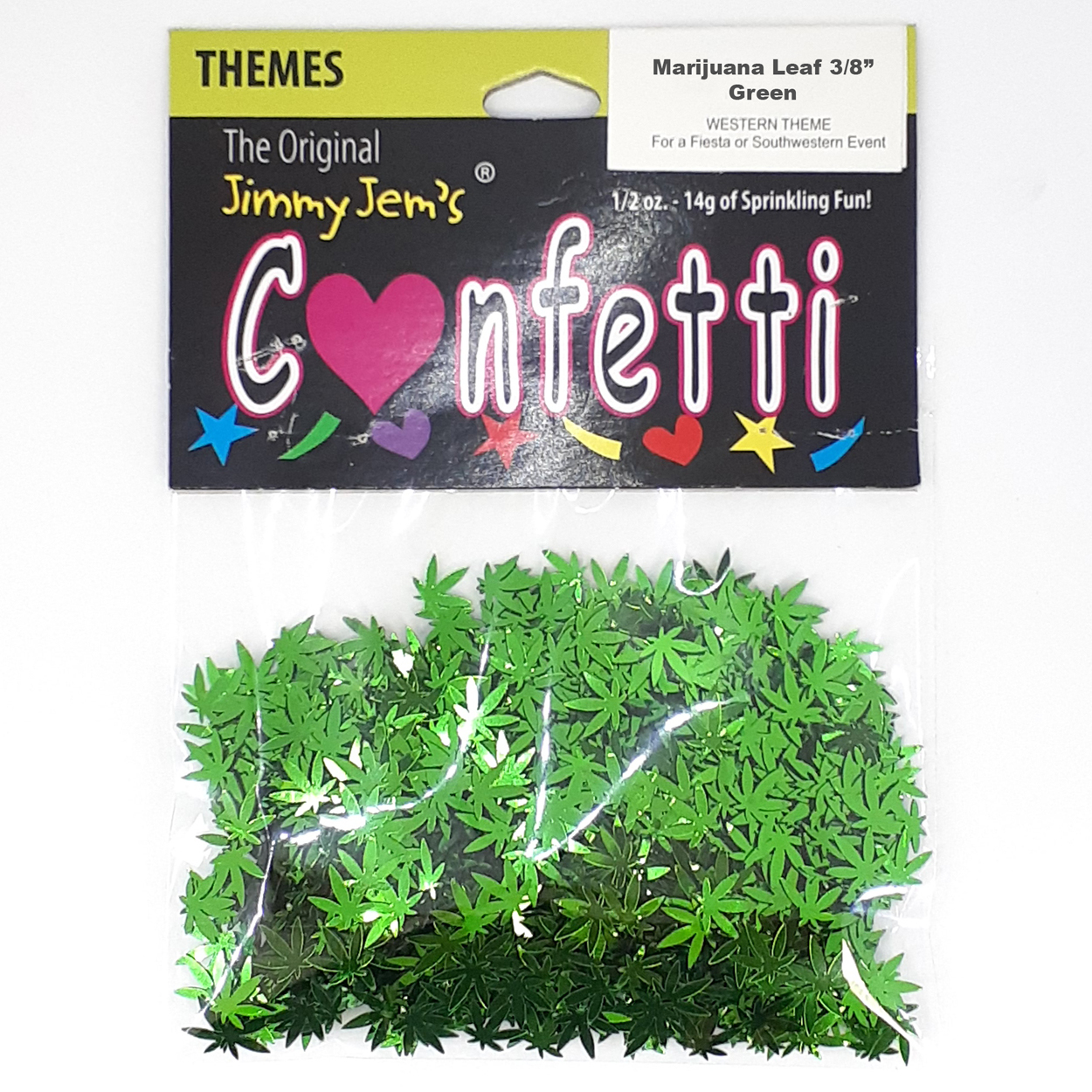Primary image for Confetti Marijuana Leaf 3/8" Green - Retail Pack #9713 Free SHIPPING